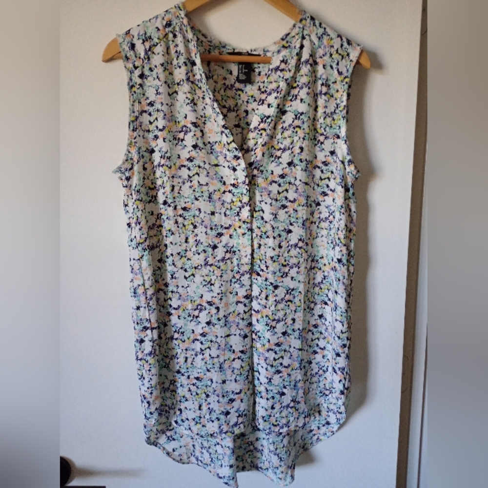 H&M Colorful Abstract Sleeveless Top Size 10